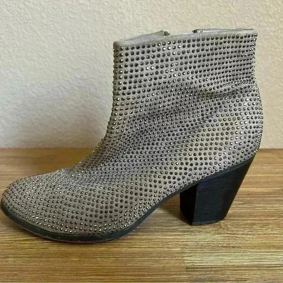 Juicy Couture Avora Taupe Sequined Ankle Booties Women’s Size 8 Medium - Picture 3 of 12